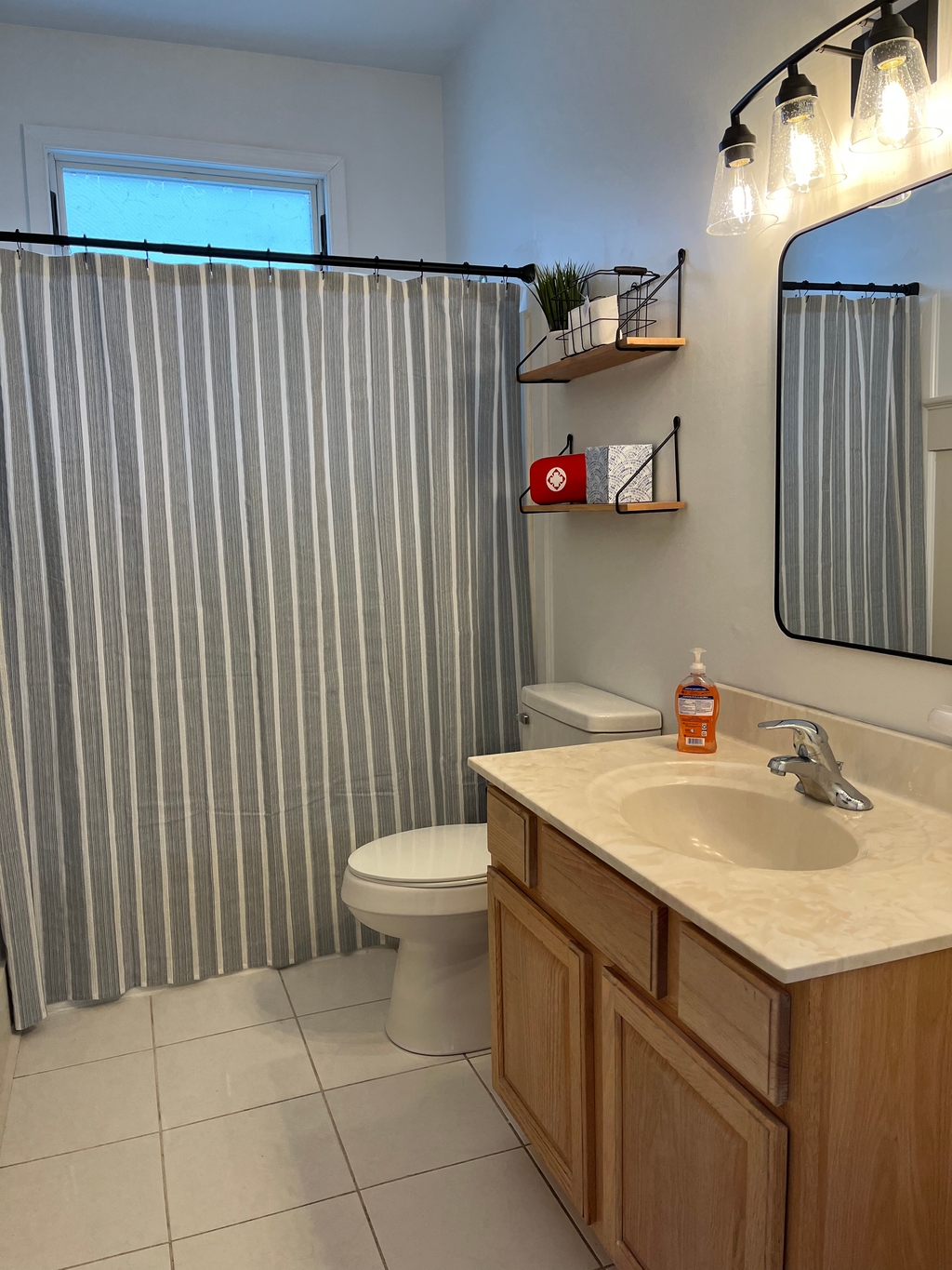 Full tub and shower