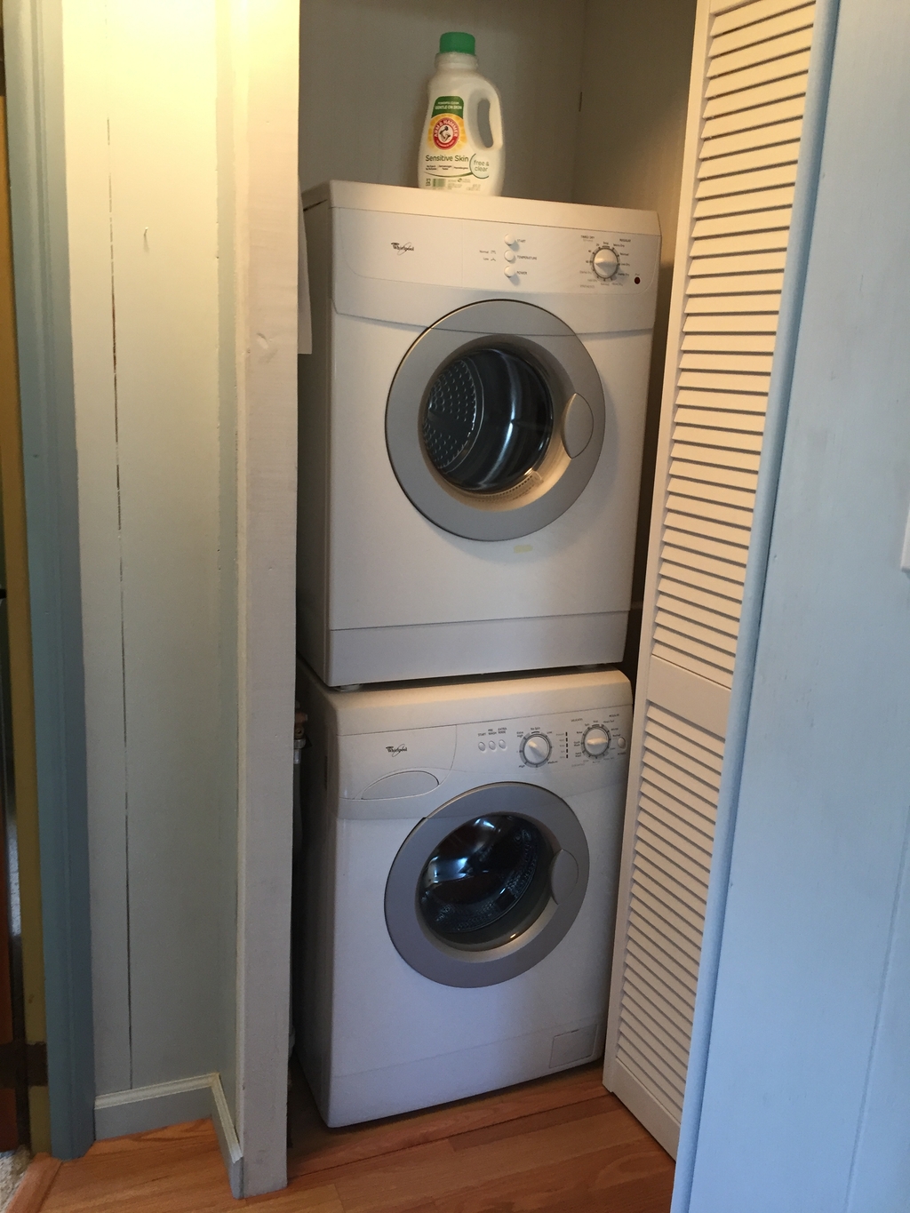 Washer  and dryer in hallway