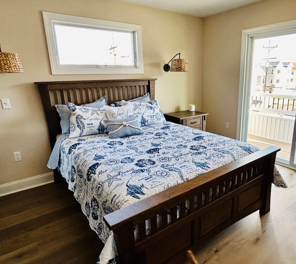 2nd floor-BD #1 and #2-We have 2 Master Bedrooms, both come with Queen beds, closet, private full bathroom, and private deck with seating.