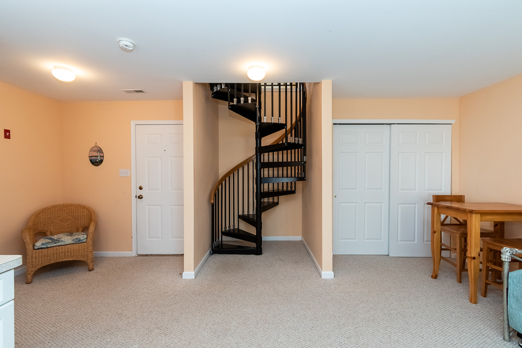 Staircase to first floor (there is also another staircase - you don't have to use the spiral staircase)