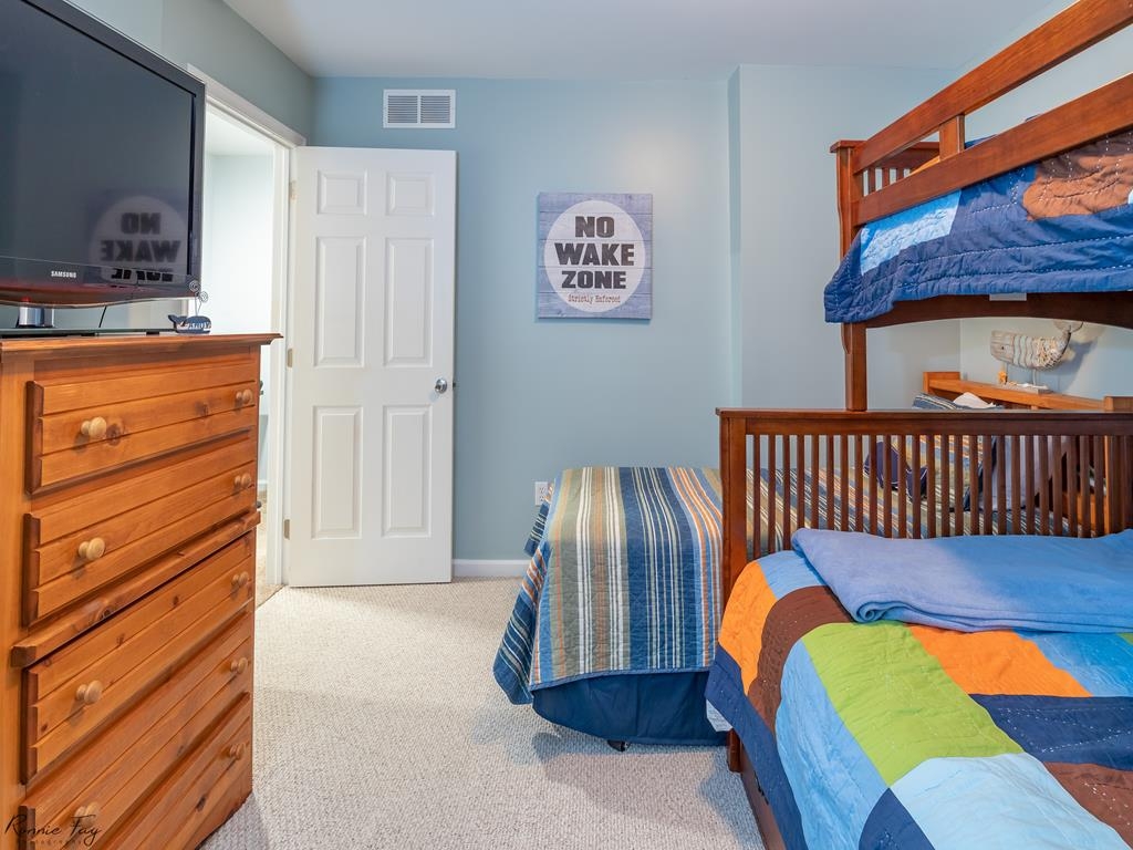 side view of bunk room