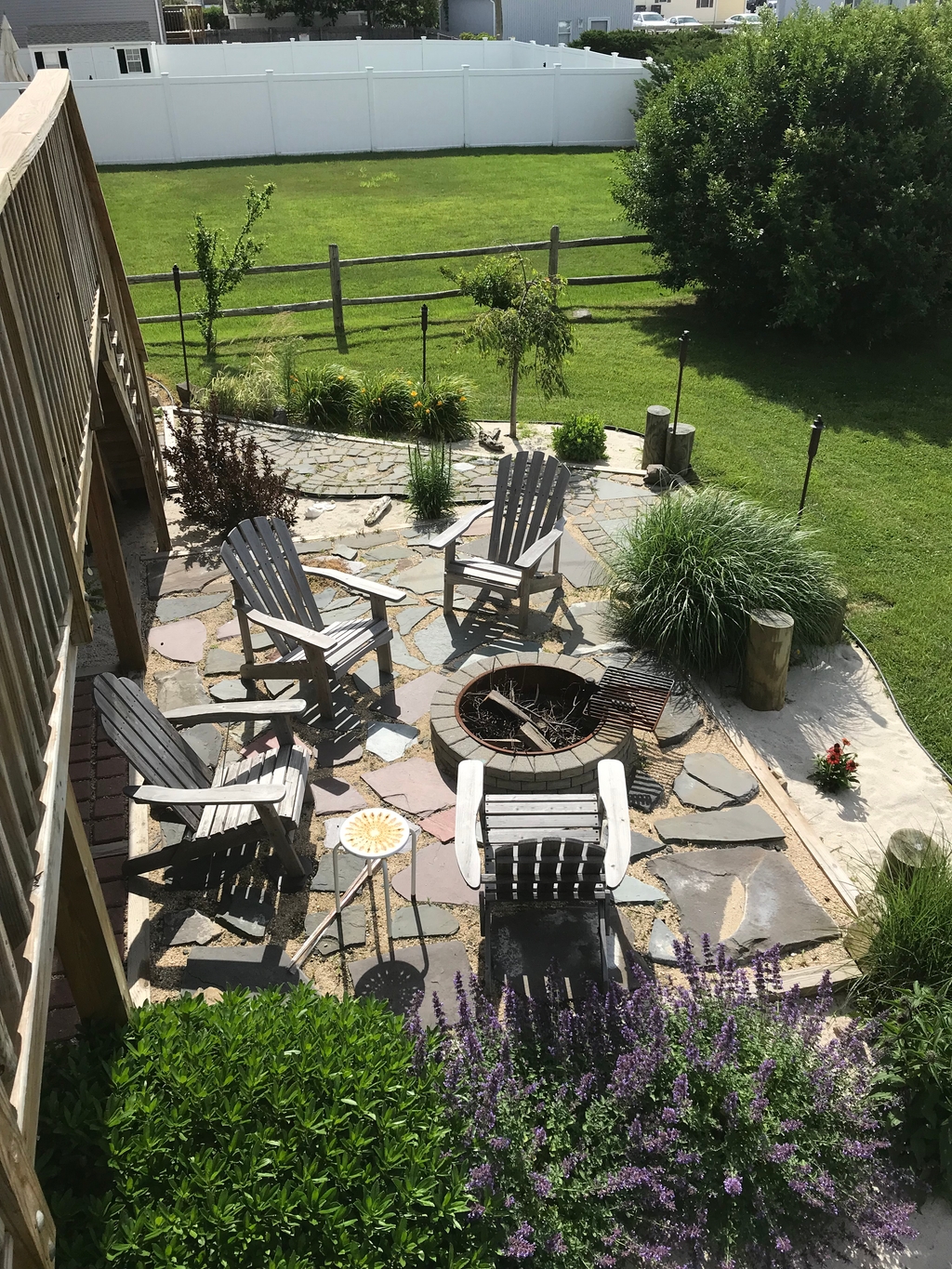 Backyard fire pit area