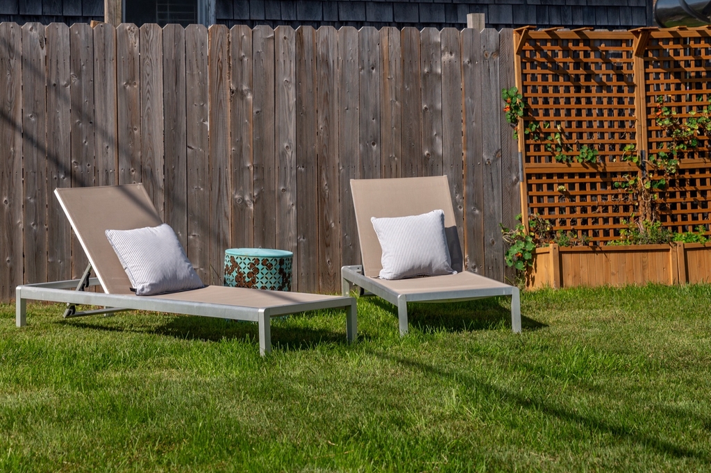 Large grassy backyard area