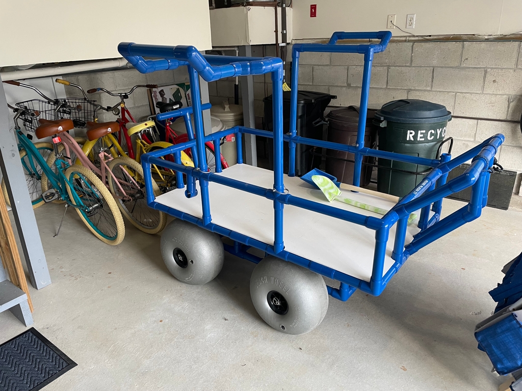 beach cart and bikes