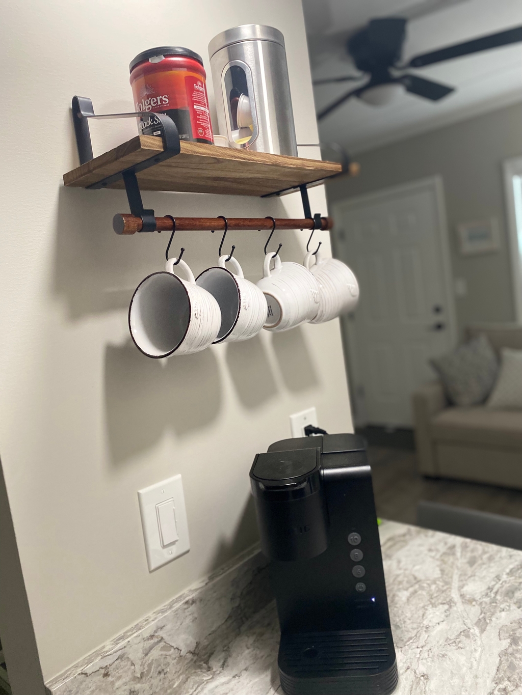 Coffee Keurig counter &amp;amp; shelf
