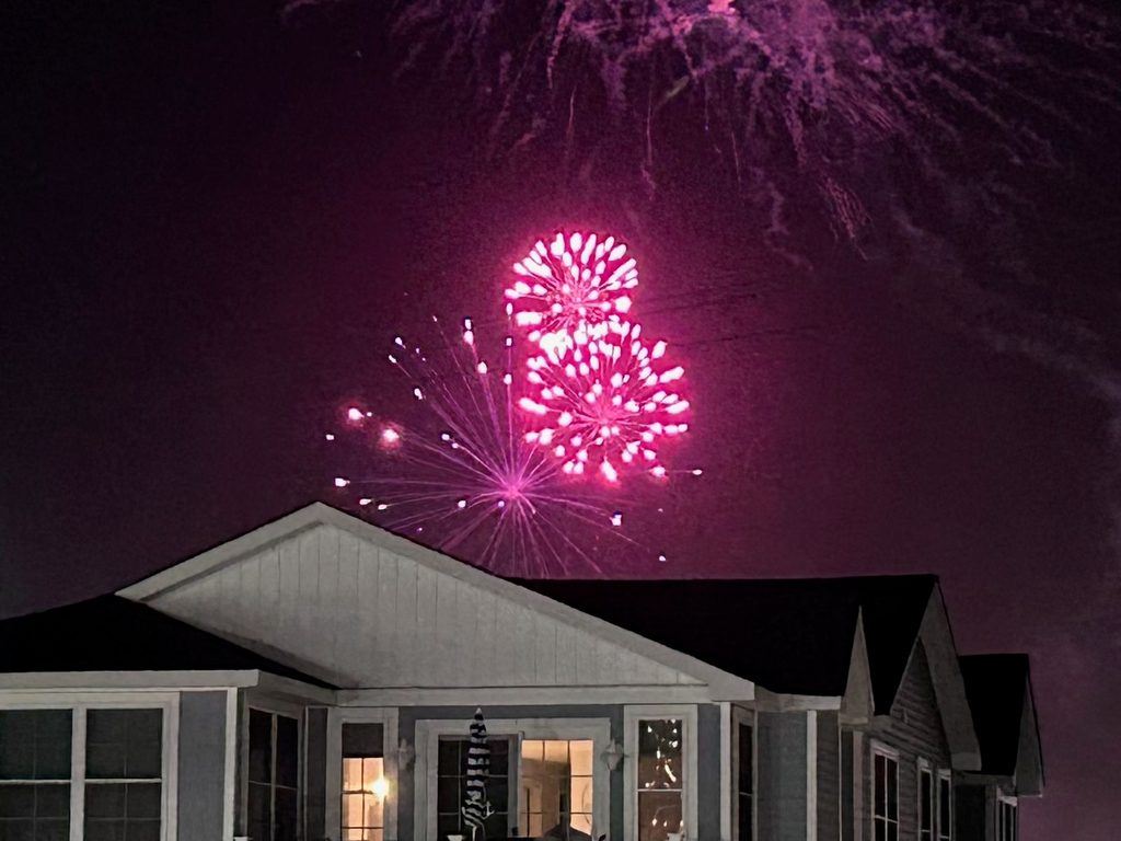 Fireworks view from balcony.