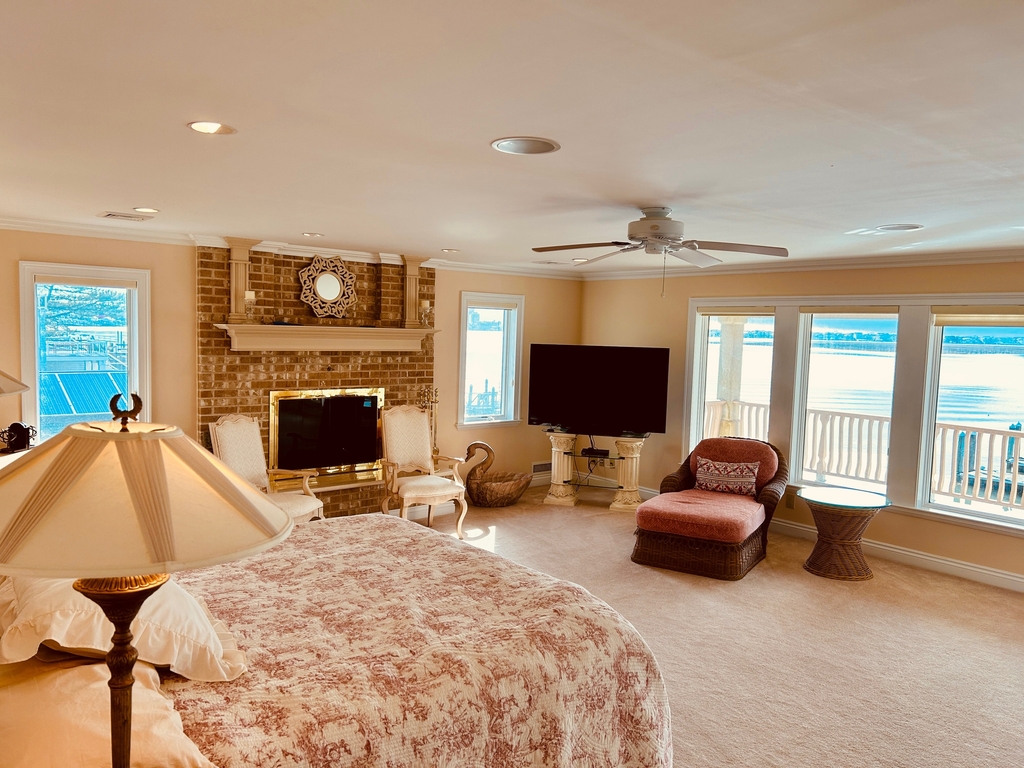 Master bedroom with bay views
