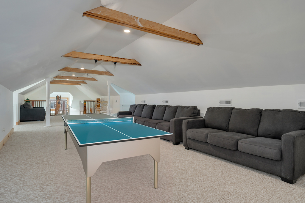 Third floor lounge with illustration of new ping pong table installed since picture 