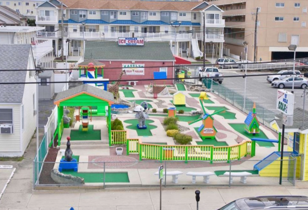 Next door to Hassels Ice Cream and Mini golf. 