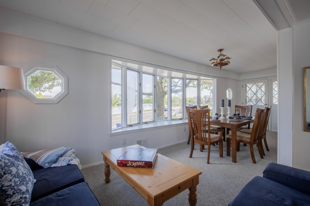 sitting area with lake view