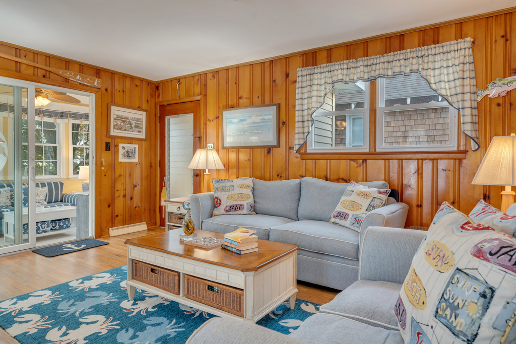 Bright sunroom at the front of the home