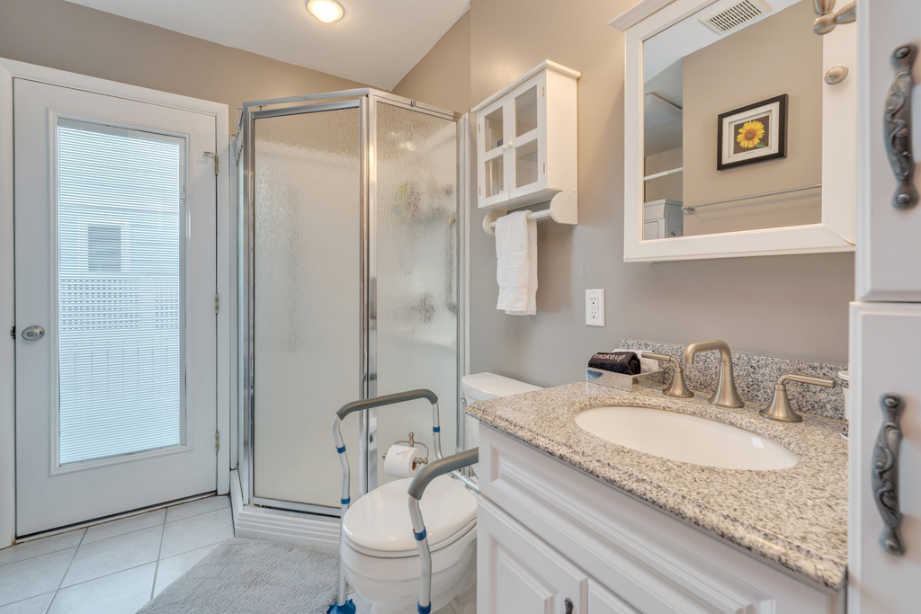 hall bath with stall shower