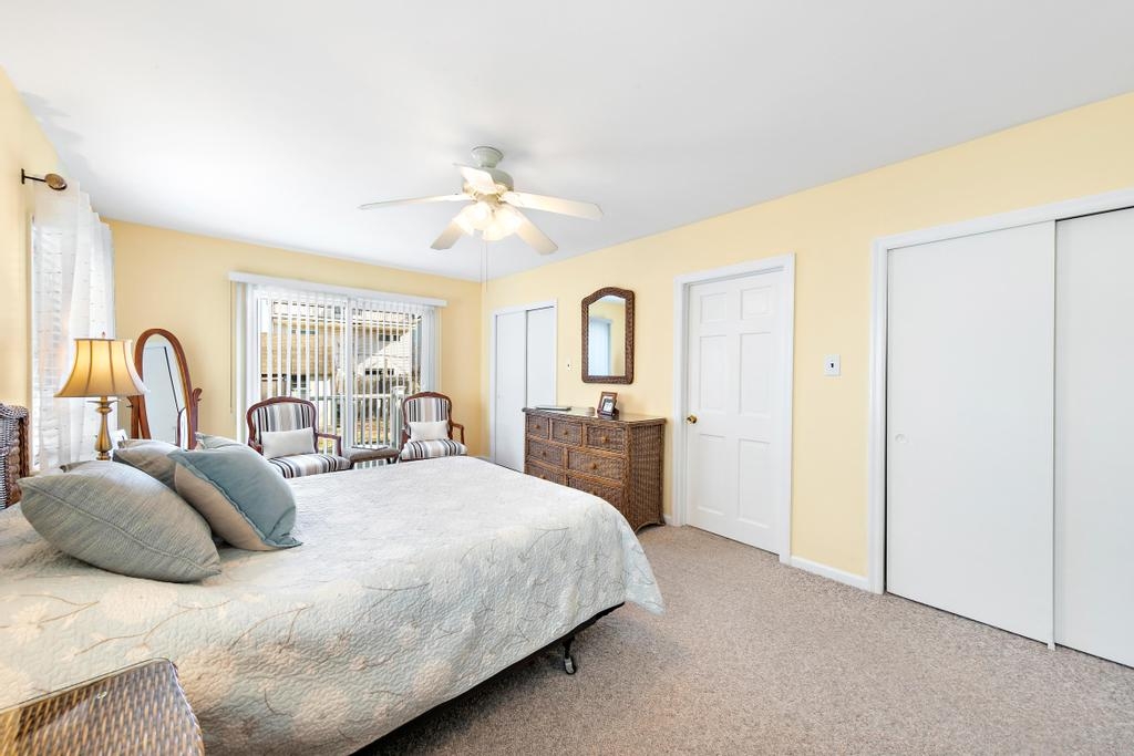 Master bedroom with two large closets.