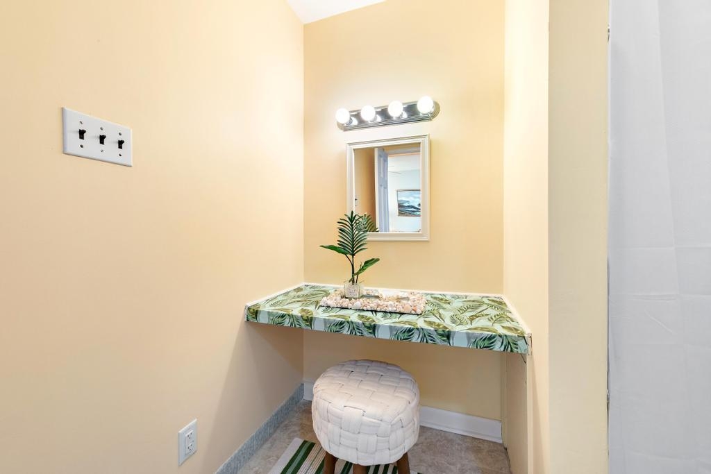 One of two full baths.