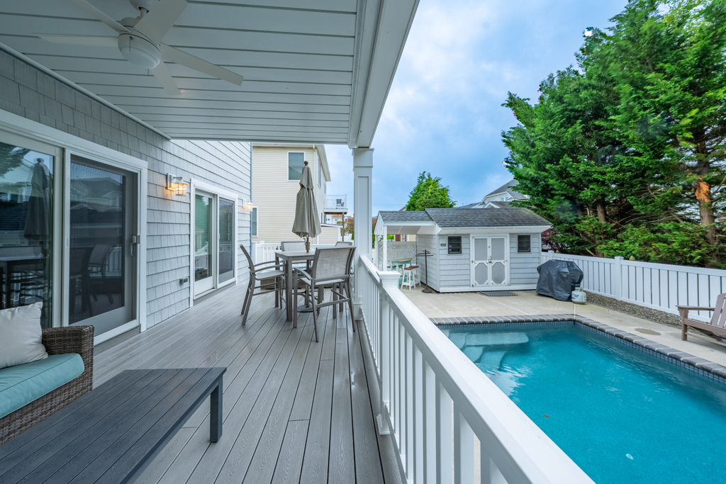 Relax and unwind by the private heated pool