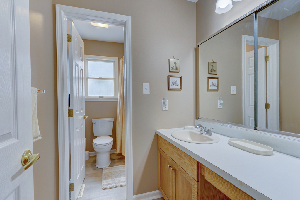 hall bath with tub shower