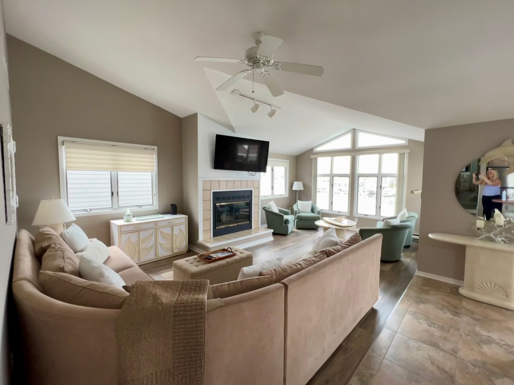 Living room  Roku TV pull out sofa