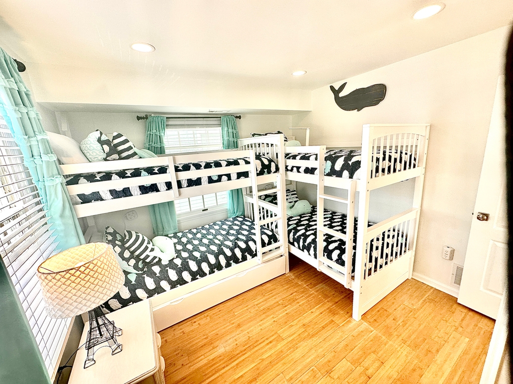 Bunk room on 1st floor across from master with pullout trundle for 5th sleeper
