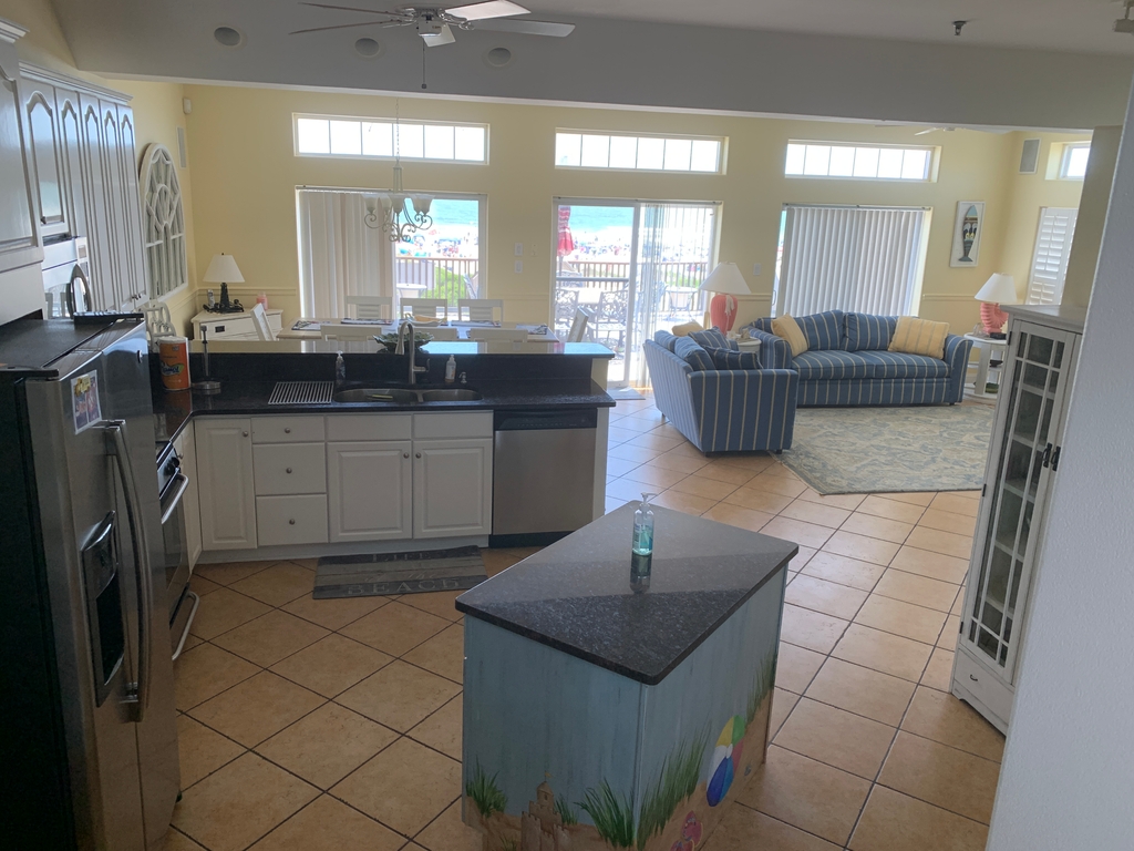 Watch the beach from the kitchen