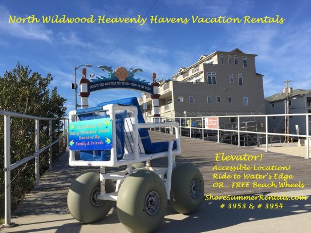 FREE Beach Wheelchairs next door at Beach Patrol Peak Season