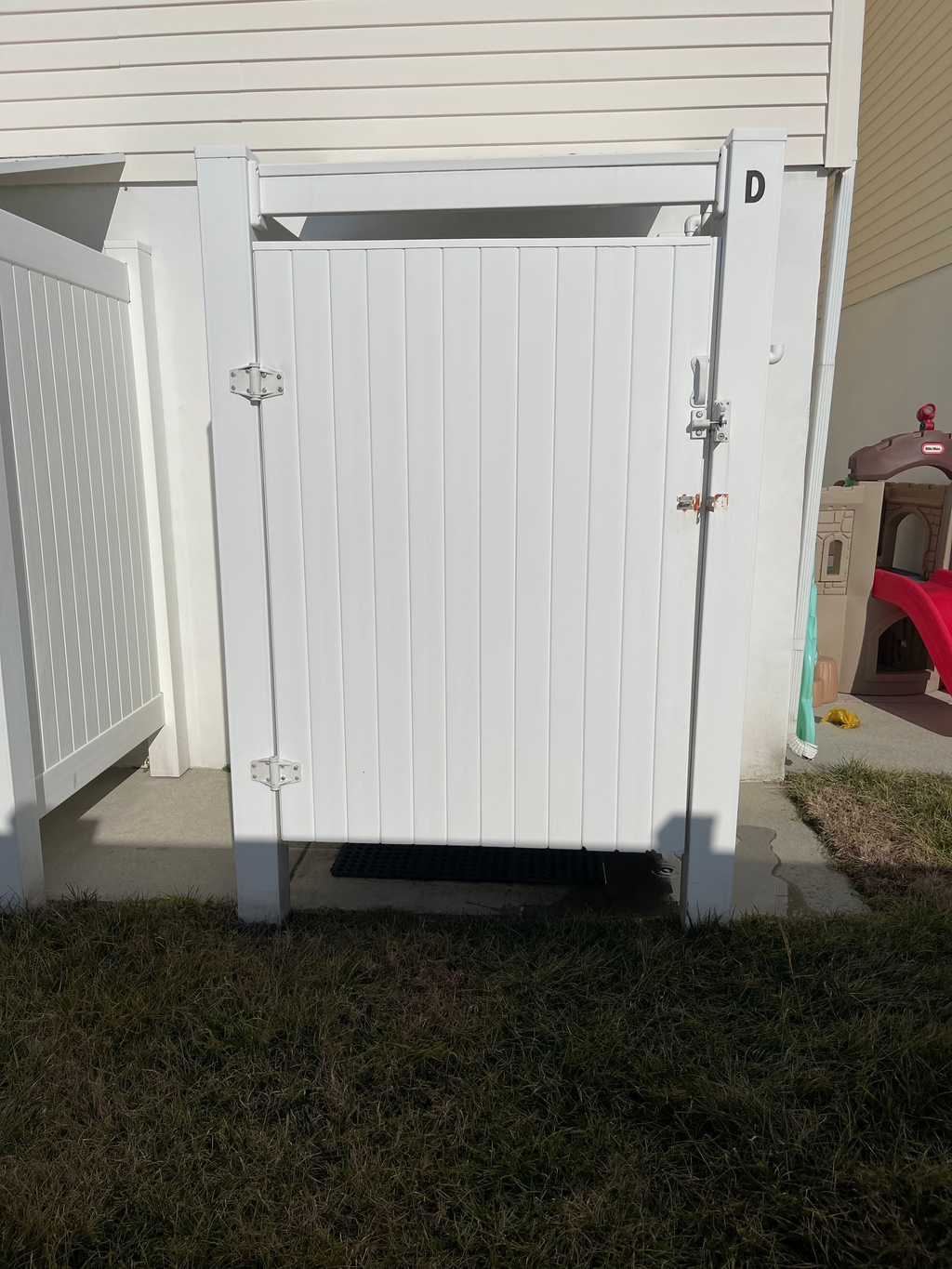 Private enclosed shower w hot and cold shower and hose
