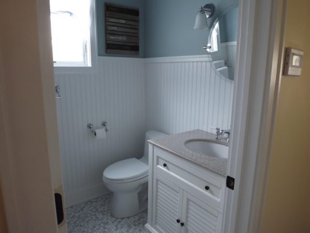 Luxury 1st floor bathroom #1...glass tile , standup shower with rainhead