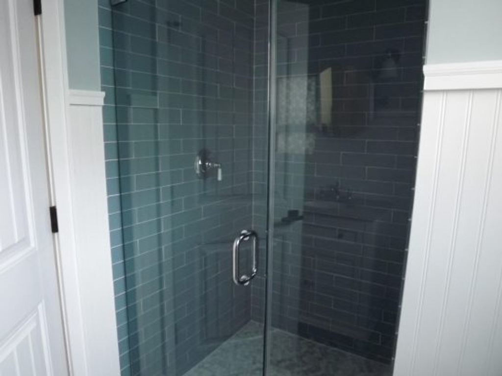 Luxury 1st floor bathroom #1...glass tile , standup shower with rainhead