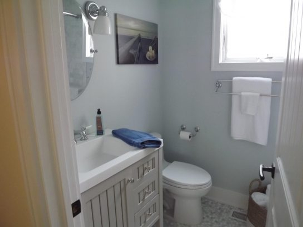 Luxury 1st floor bathroom #2...Carrera marble tile , jetted tub with rainhead standup shower