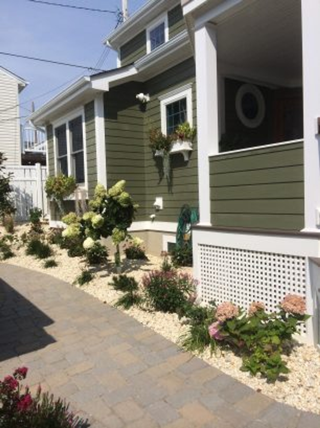 Front yard walkway and landscaping