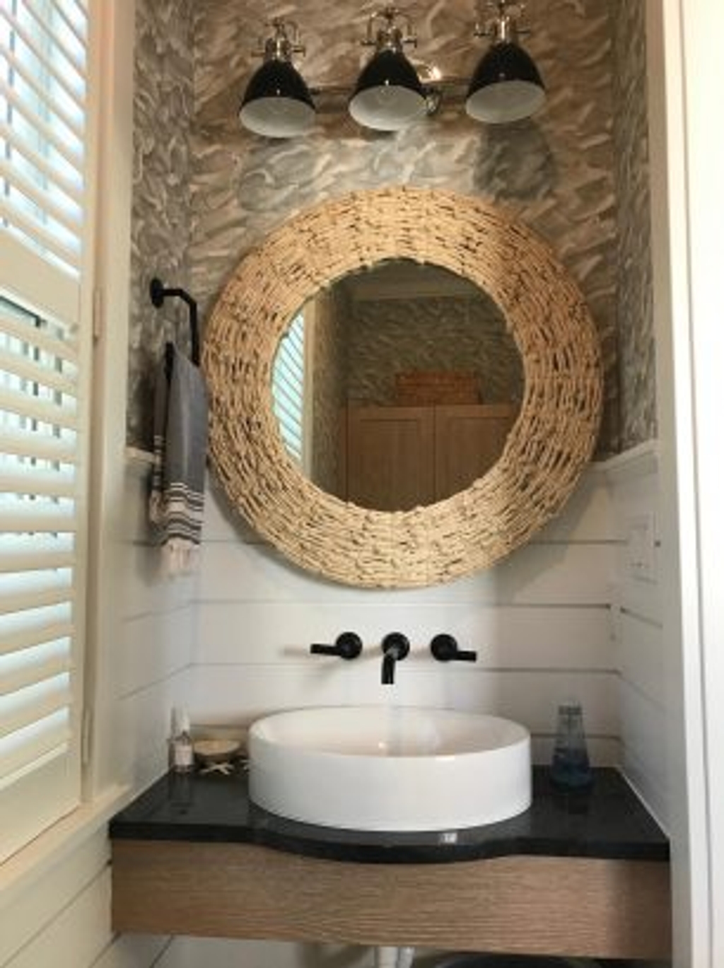 Powder Room is off front hall