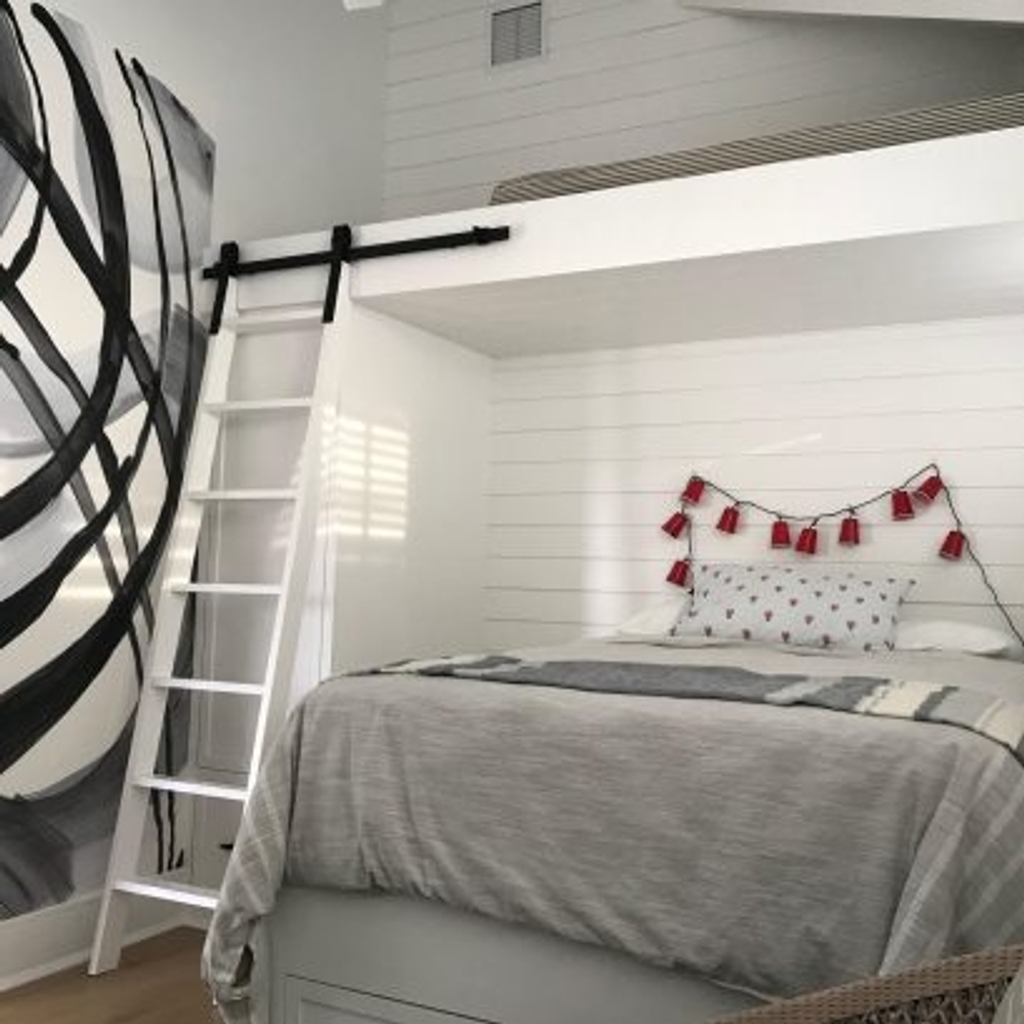 Bedroom 3 queen storage bed, closet, sliding ladder, and storage loft (decoration since completed:))