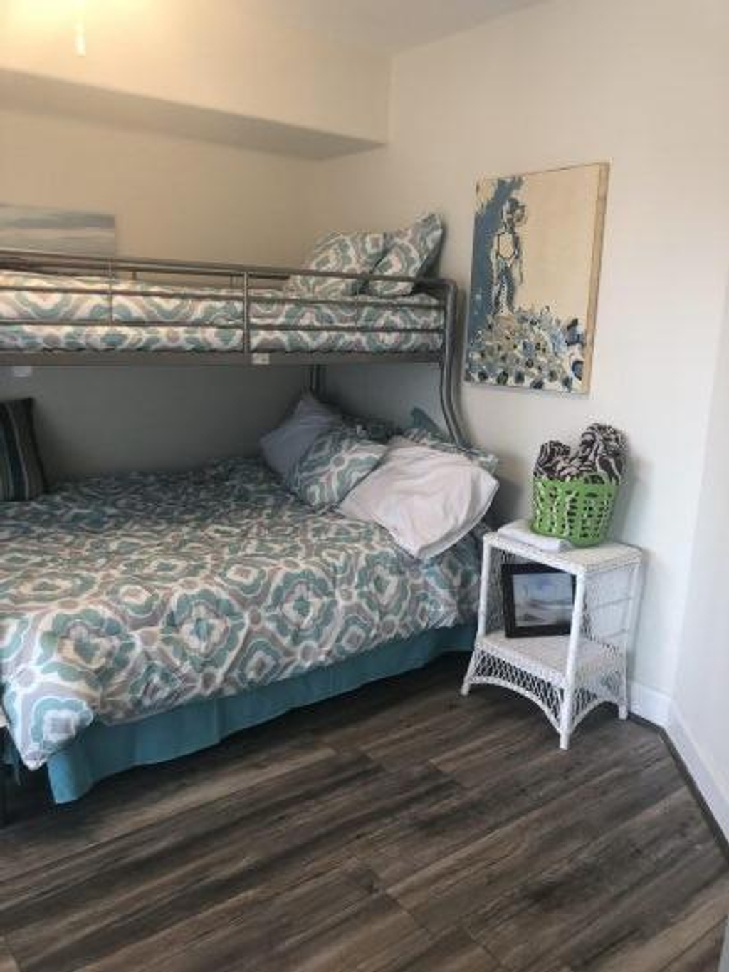 Bedroom #4 Twin over full private bathroom and sliding door to 1st floor deck lower level bathroom and deck