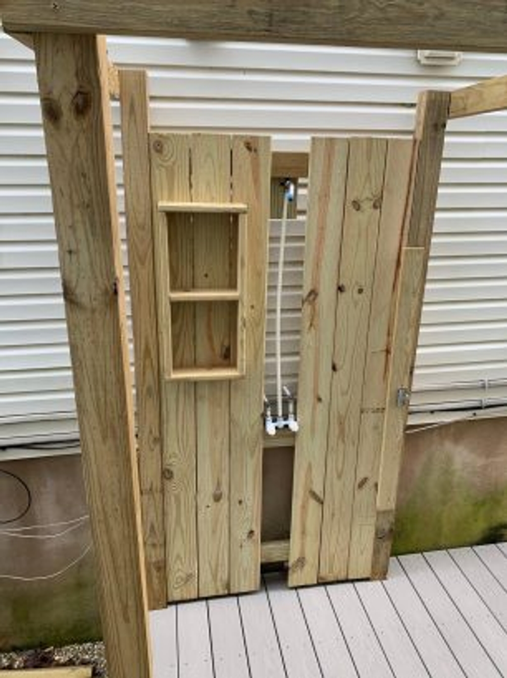 Outside shower (prepped for winter)