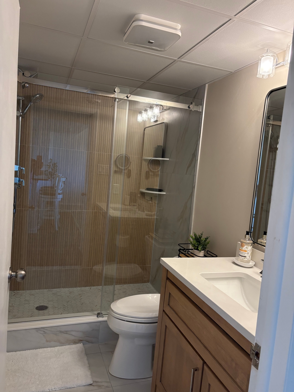 New spa like bathroom with walk in shower