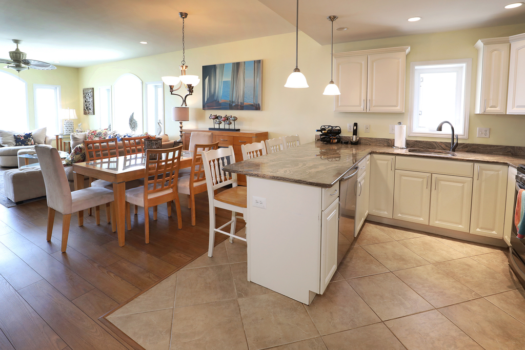 Kitchen with tile floors 