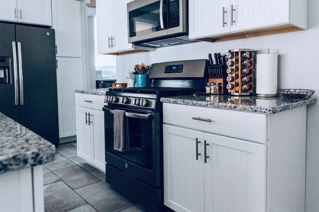 Fully Stocked Kitchen with Stainless Steel Appliances