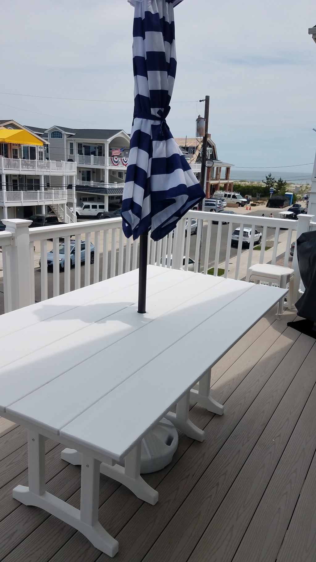Upper Deck  - New Polywood Deck Table + Weber Gas Grill