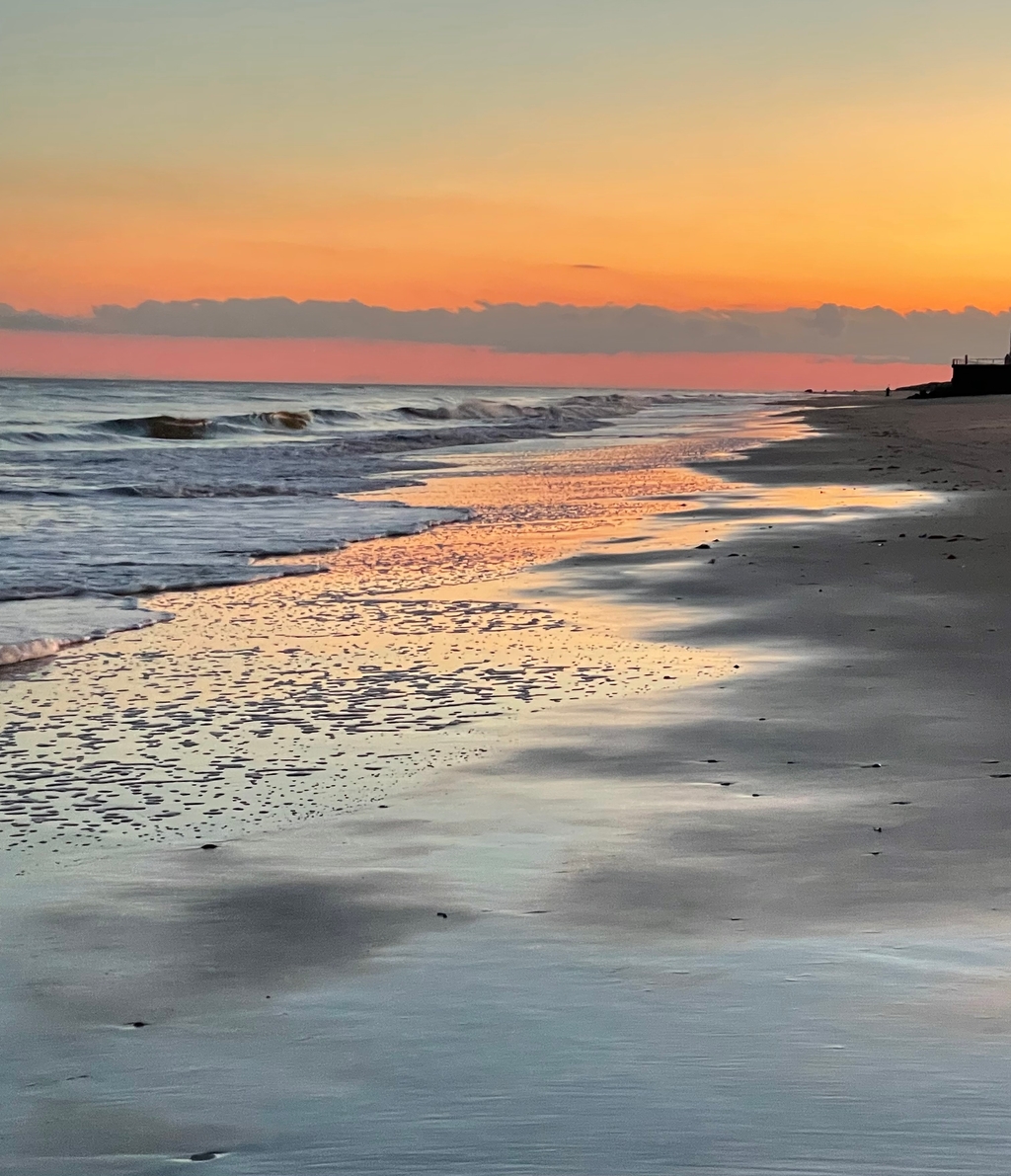 sunset beach walk views
