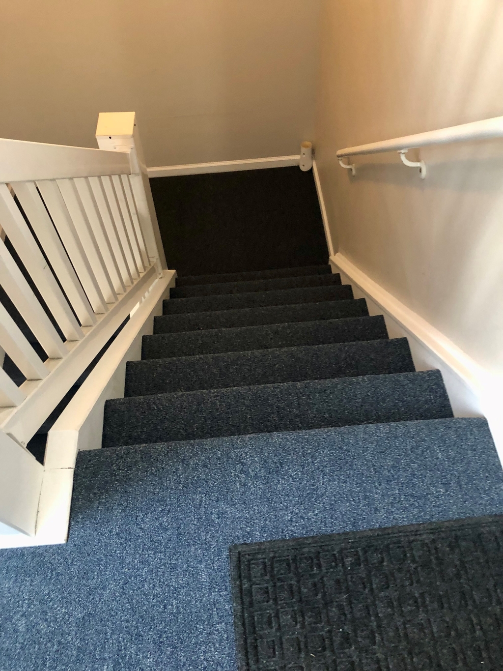 Stairs from unit to landing - new carpet